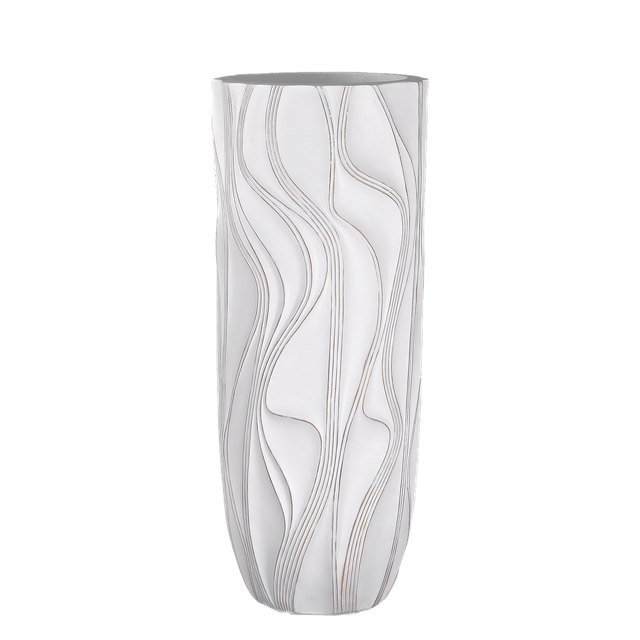 Manufacturer Direct Supply Tall White Indoor Fiberglass Planter for Front Porch