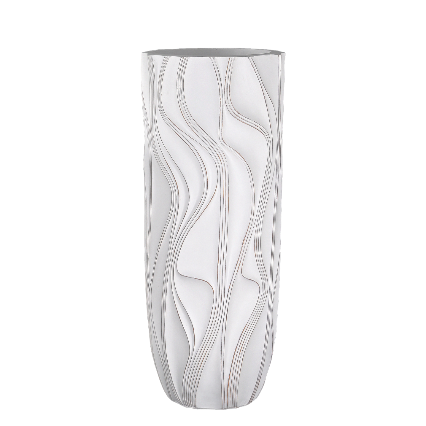 White fiberglass planter