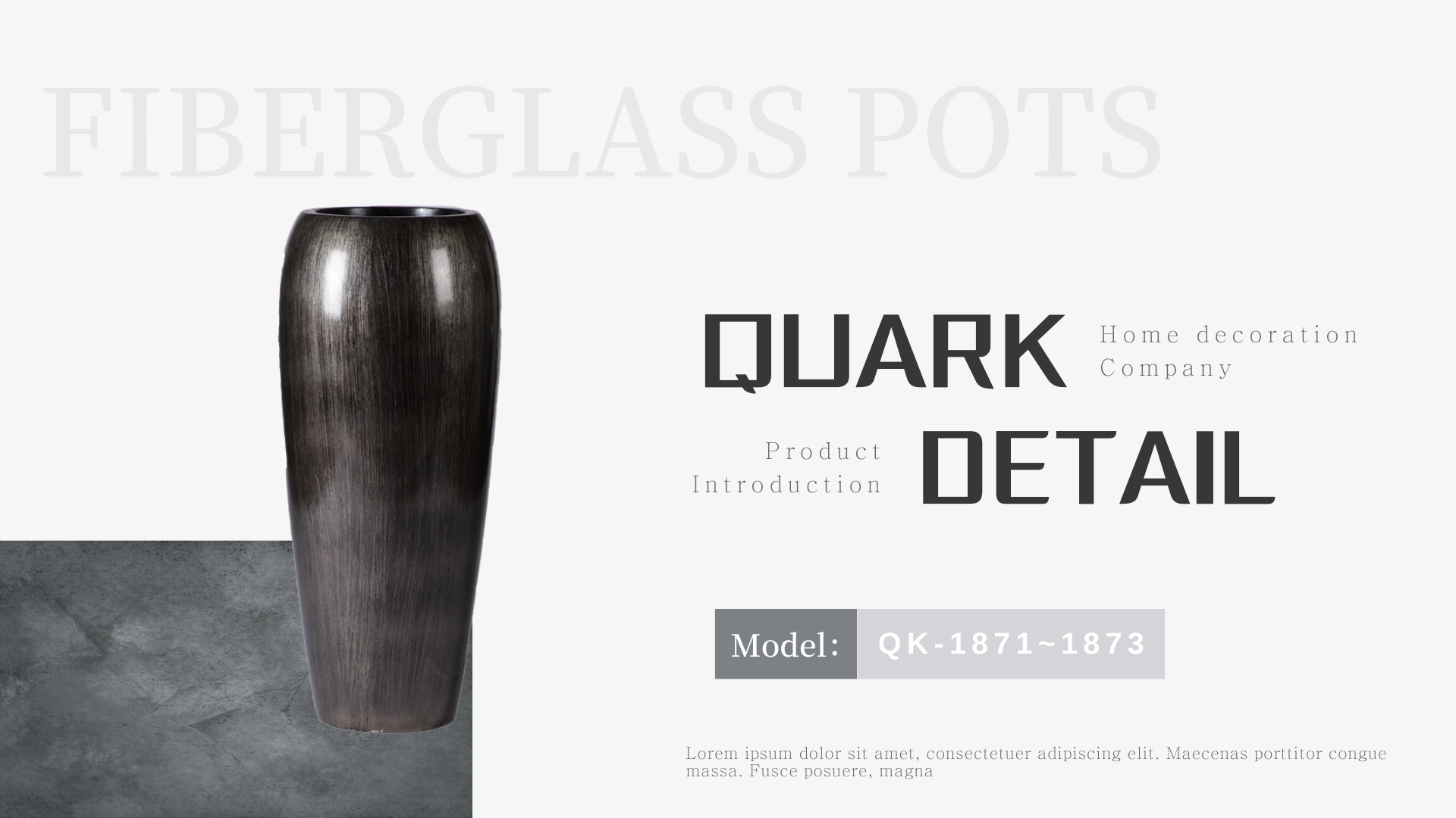 black color fiberglass planter