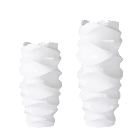 Wavy Shaped Fiberglass Flower Pot for Garden Decoration 