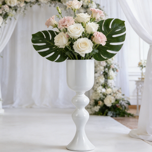 Hot Selling High Quality Glossy White Nordic Office Fiberglass Planter Pot