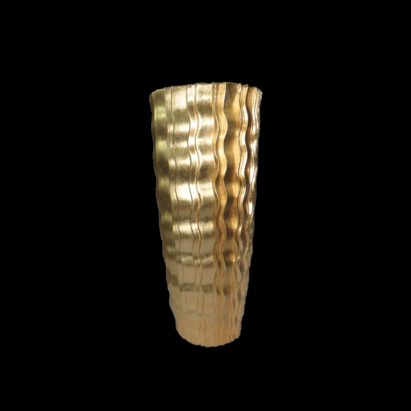 Gold Fiberglass Decorative Vase Fiberglass Pot For Living Room