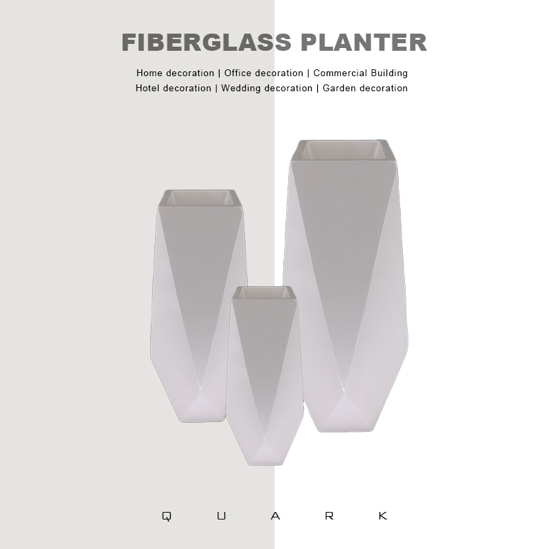 Pot De Plantation De Fleurs D'intérieur En Fibre De Verre Géométrique Pour La Décoration De La Maison