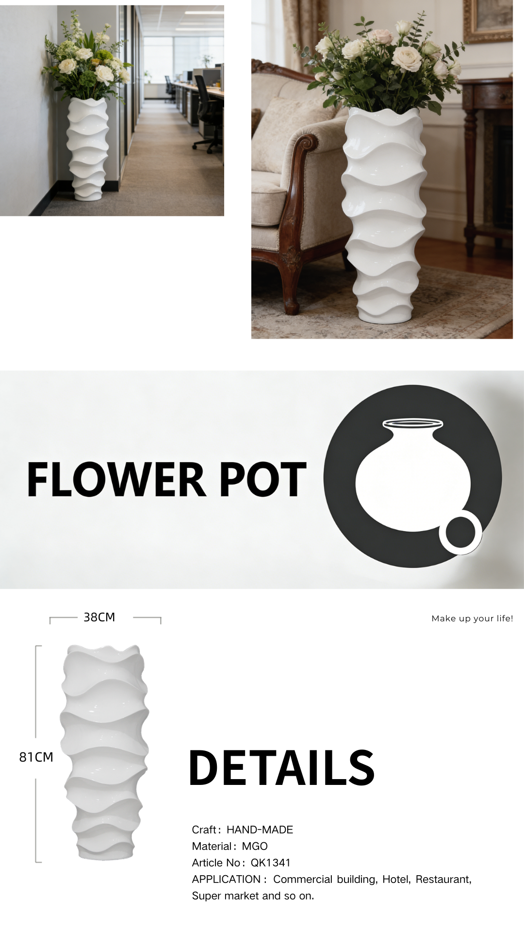decorative fiberglass plant pots