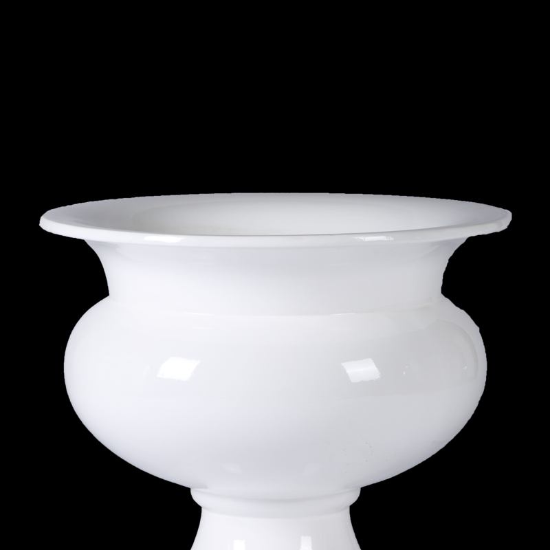 Round fiberglass flower planter