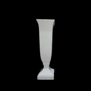 Square Cup Shape Glossy White Fiberglass Planter for Indoor Decoration 