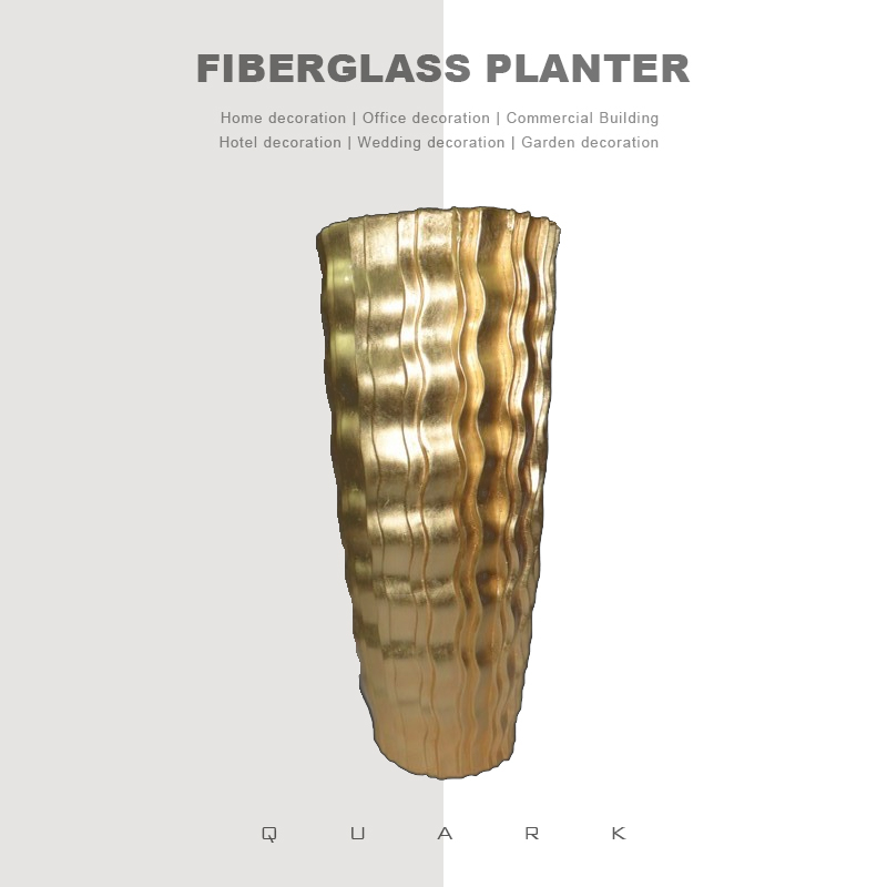 White Fiberglass Decorative Planter Fiberglass Pot For Office Decor