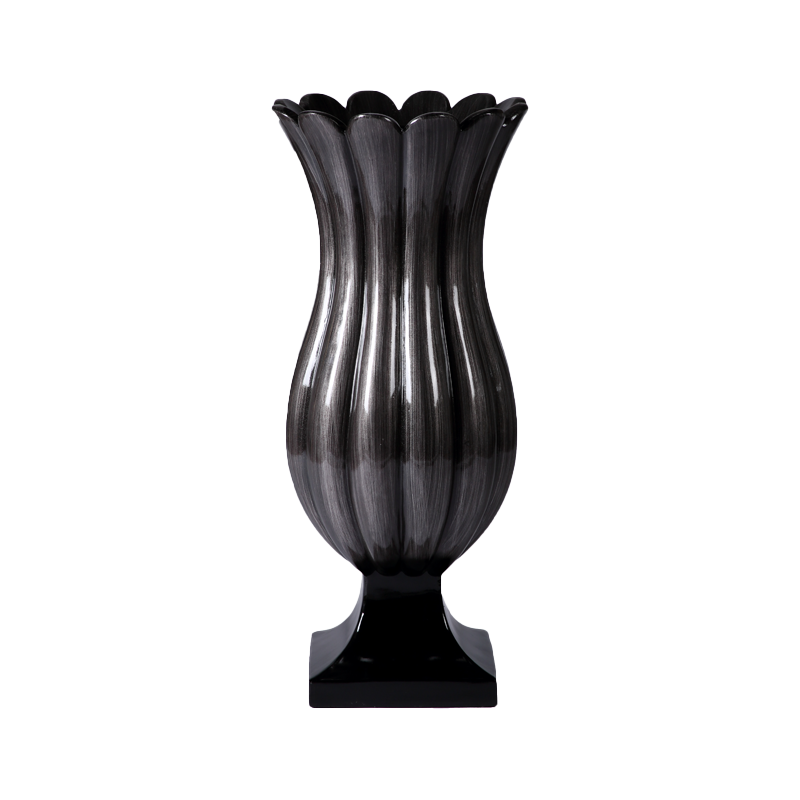 Black Flower Shaped Planting Planter for Office Decoration 