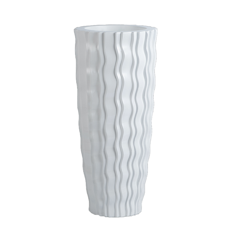 White Fiberglass Decorative Planter Fiberglass Pot For Office Decor