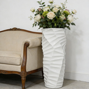 White Modern Fibreglass Planters for Wholesale Office Decoration with Big Size