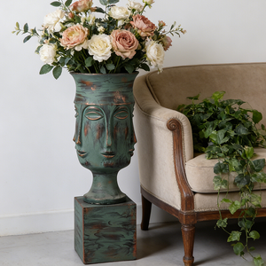 Frosted white Face Fiberglass Indoor Plant Vase for Interior Decoration 