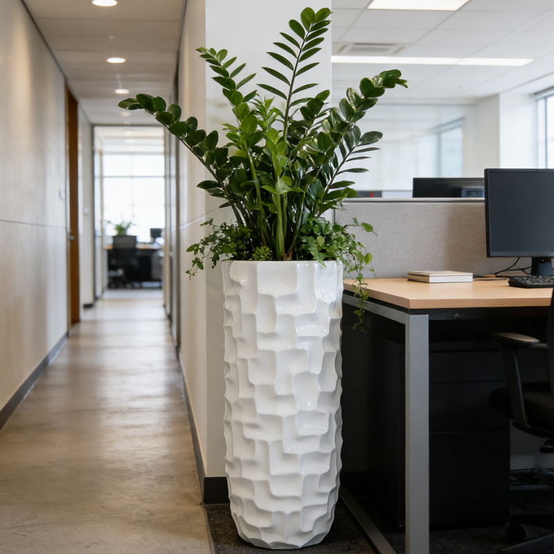 Artificial White Flower Planting Pots for Indoor Decoration