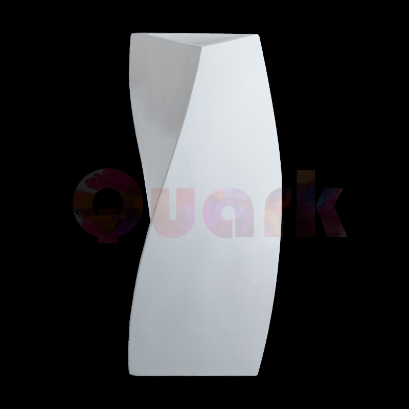 Twisted Shape Glossy White Fiberglass Indoor Plant Vase for Interior Decoration 