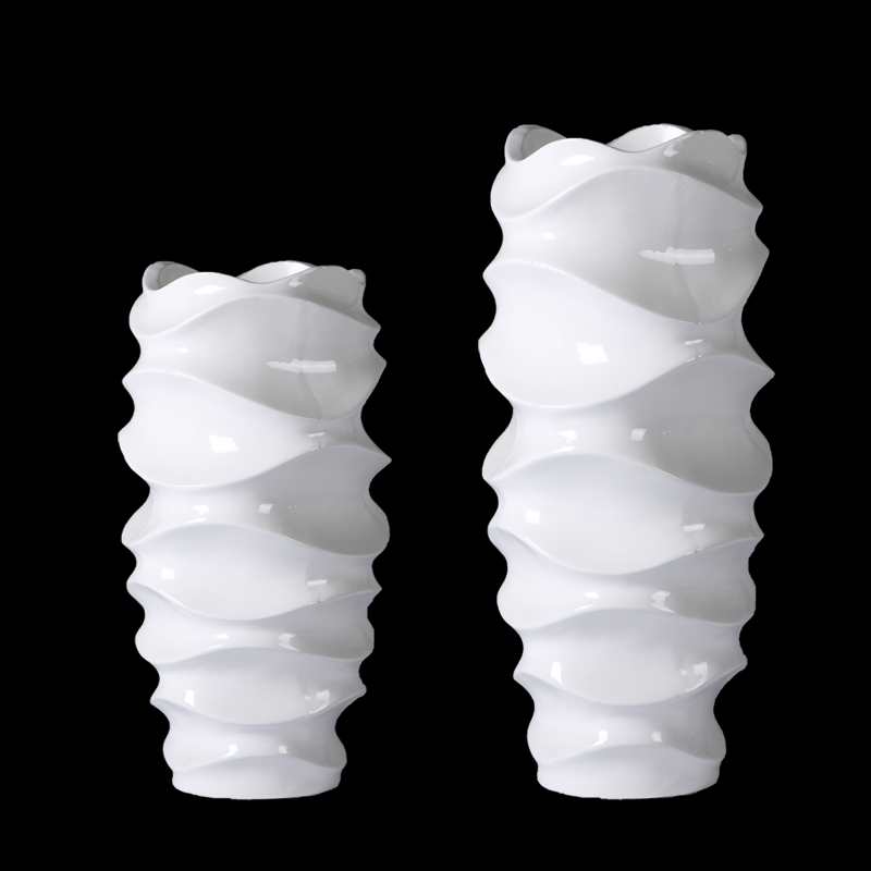 Maceta De Fibra De Vidrio Con Forma Ondulada Para Decoración De Jardín
