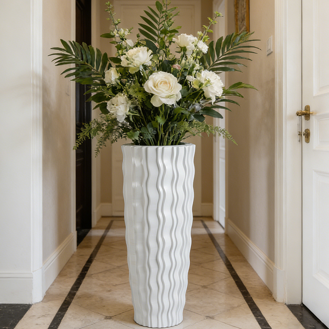 Gold Fiberglass Decorative Vase Fiberglass Pot For Living Room