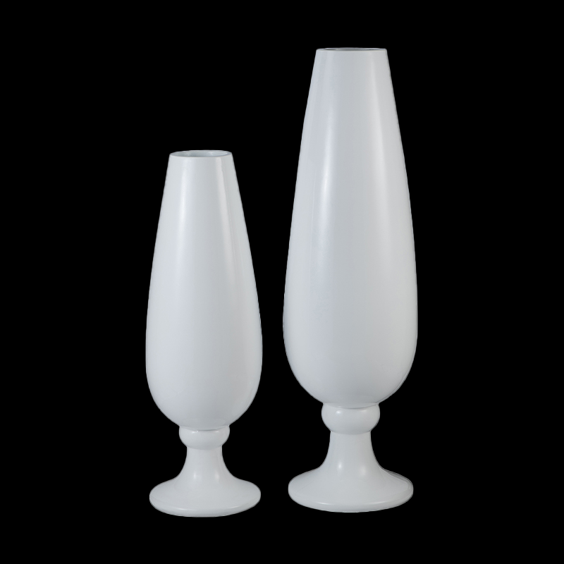 Modern White Fiberglass Flower Planting Pots for Home Decoration 