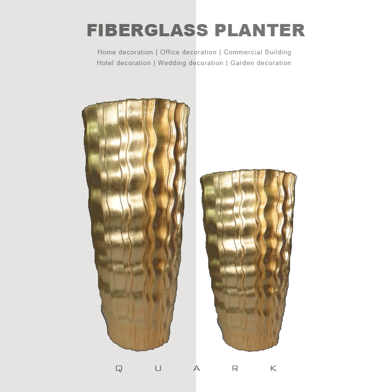 White Fiberglass Decorative Planter Fiberglass Pot For Office Decor