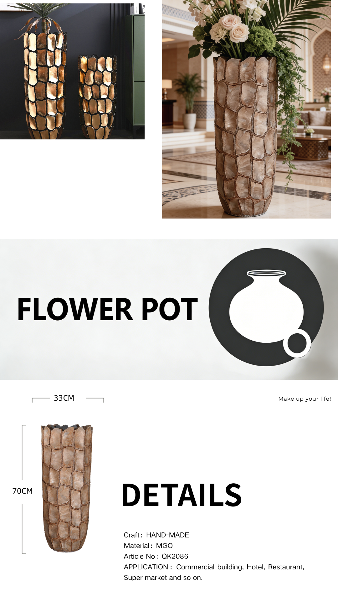 iber Floor Vase Planter for Hotel Lobby Wedding Banquet Home Decor