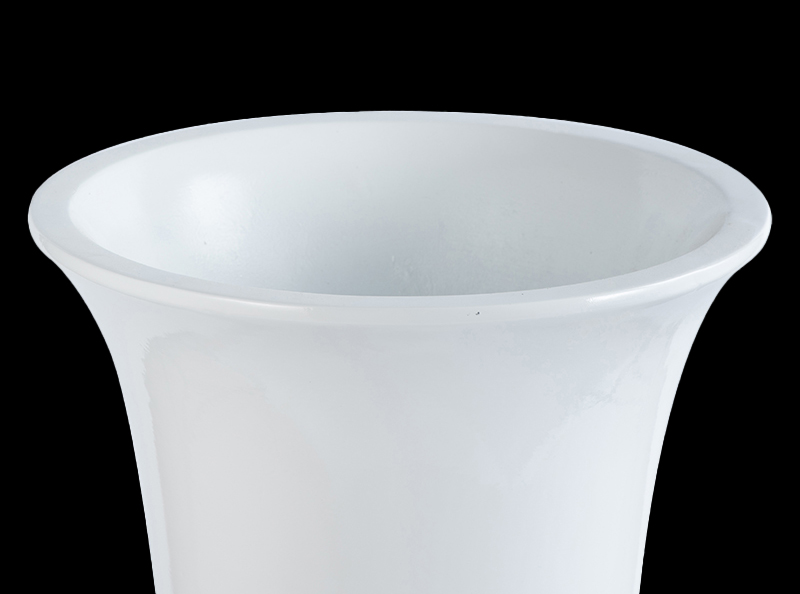 Classic Trumpet Glossy White Flower Pot