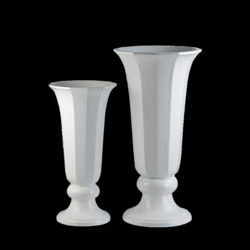 Modern Design Cup Shaped Shiny White Flower Pots For Plants