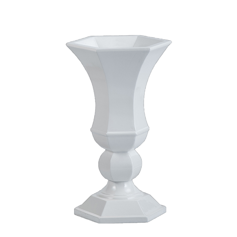 Cup Shaped Tall Trumpet Fiberglass Flower Planters for Office Decoration