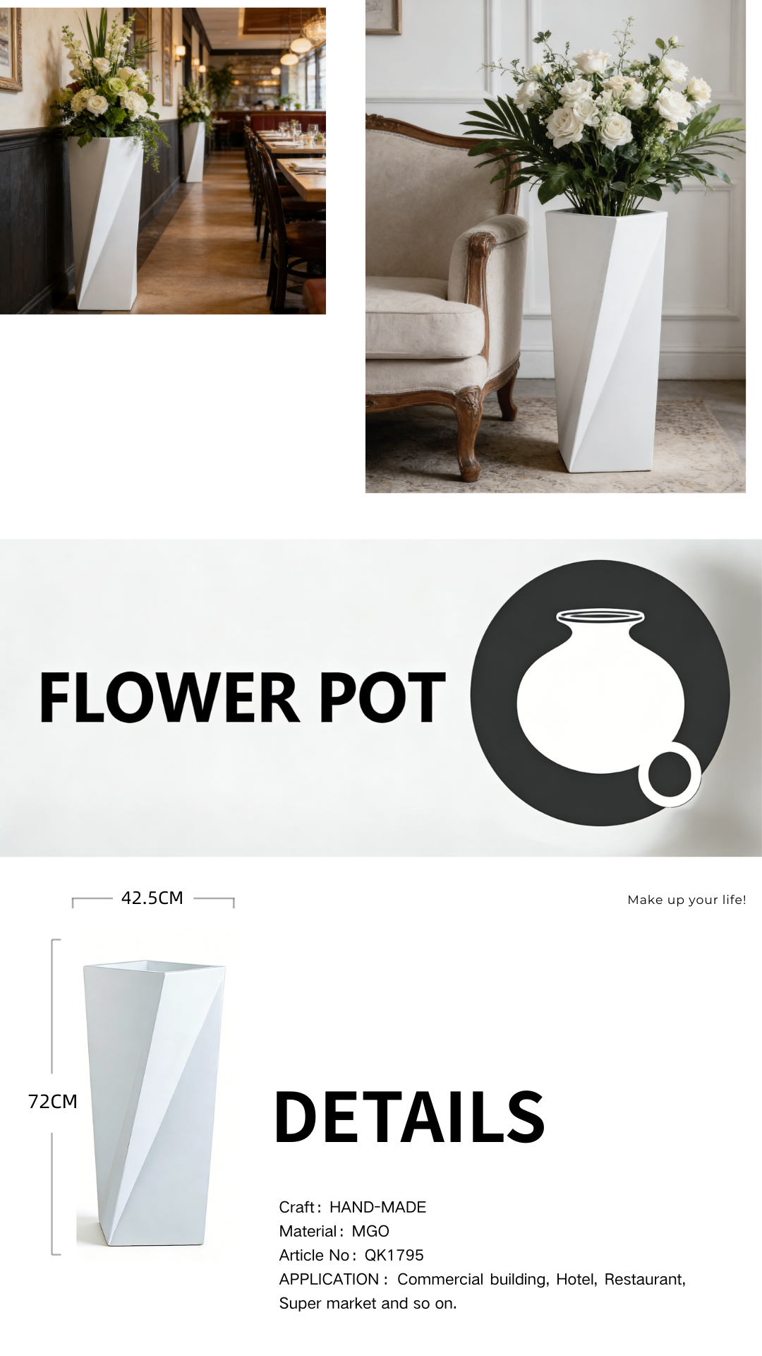 oversized fiberglass flower pots