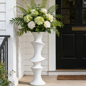 Spiral Shaped Morden Fiberglass Flower Pot for Graden Decoration 