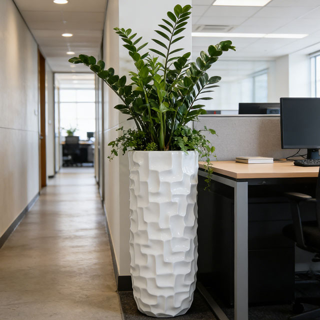 Artificial White Flower Planting Pots for Indoor Decoration