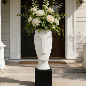 Archaize Human Face Fiberglass Indoor Planting Pots for Interior Decoration 