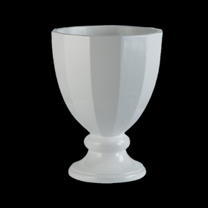 Modern White Cup Shaped Fiberglass Flower Pots for Indoor Decoration 