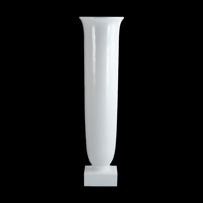 Glossy White Fiberglass Planting Pots for Home Decoration