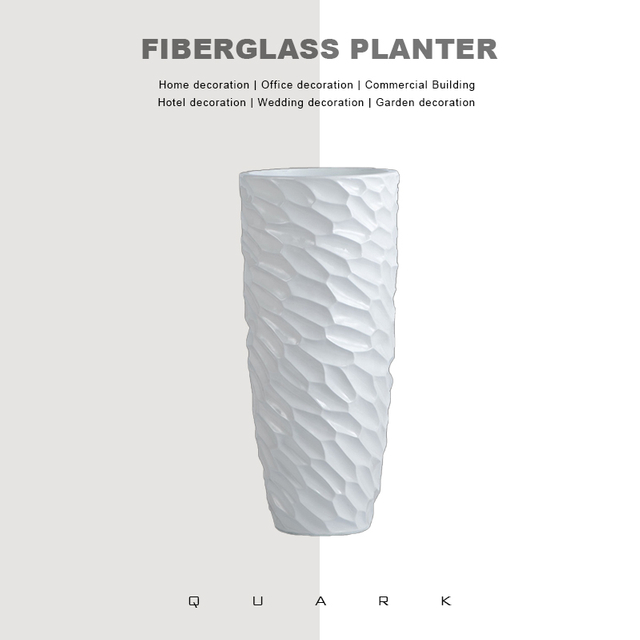 Jardinière En Fibre De Verre Malleolar Stria Morden Pour La Décoration De Bureau