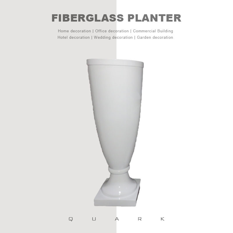 Nordic Round Cup Shaped Indoor Fiberglass Tall Planters for Office Decor