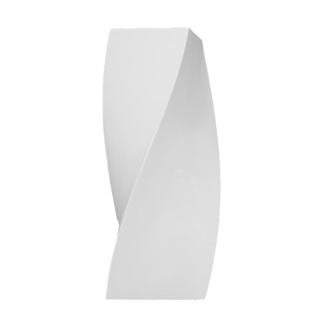 Twisted Shape Glossy White Fiberglass Indoor Plant Vase for Interior Decoration 