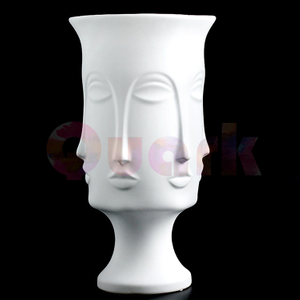 Frosted white Face Fiberglass Indoor Plant Vase for Interior Decoration 